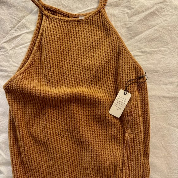 Free People, Katya Thermal Mini Bodycon Dress, XS, Color: GOLDEN YELLOW, NWT/NEW - Picture 8 of 9